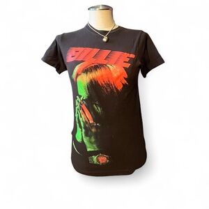 Brown billie Eilish Graphic T-Shirt with Red and Green Design